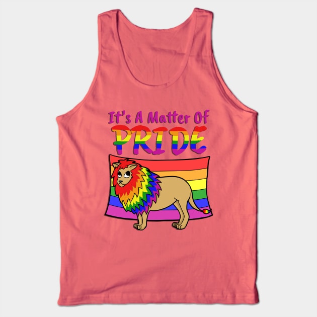 Gay Pride Lion- With Text Tank Top by marzipanpond